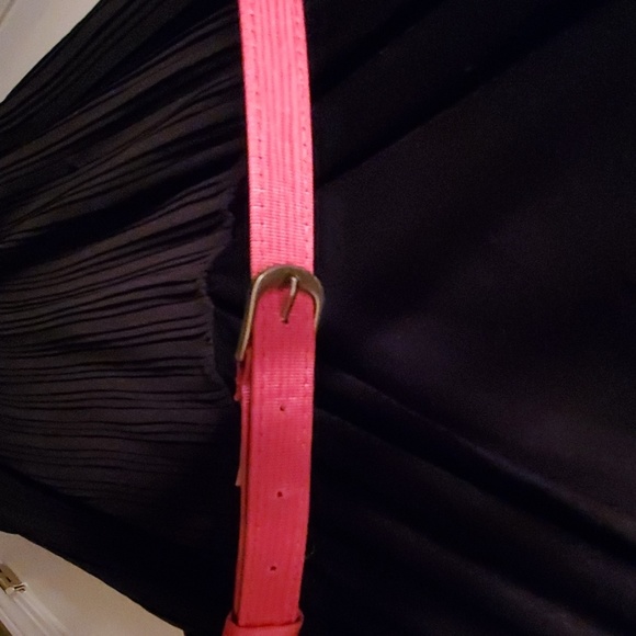 Cute Elle Black Dress with Pink Belt - Picture 3 of 7